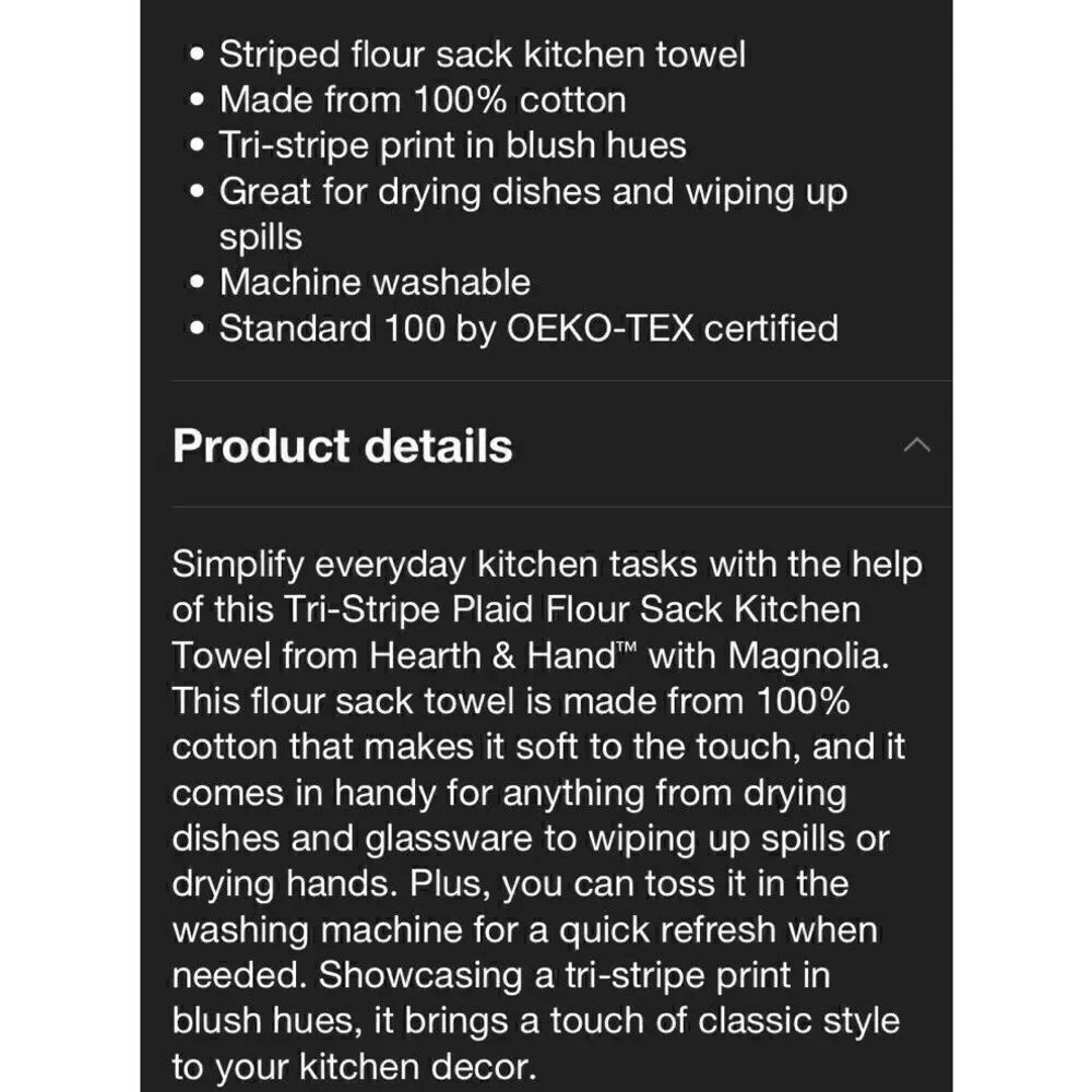 Hearth & Hand Tri-Striped With Blushing Tones Kitchen Towel